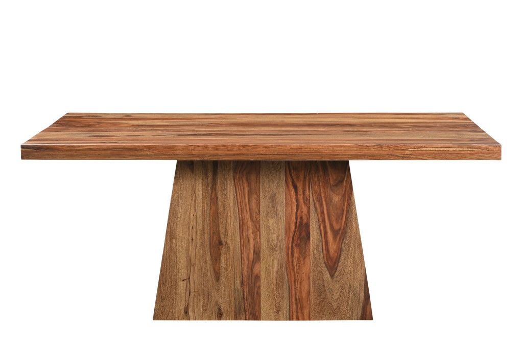 75" Wood Pedestal Base Dining Table - Brown
