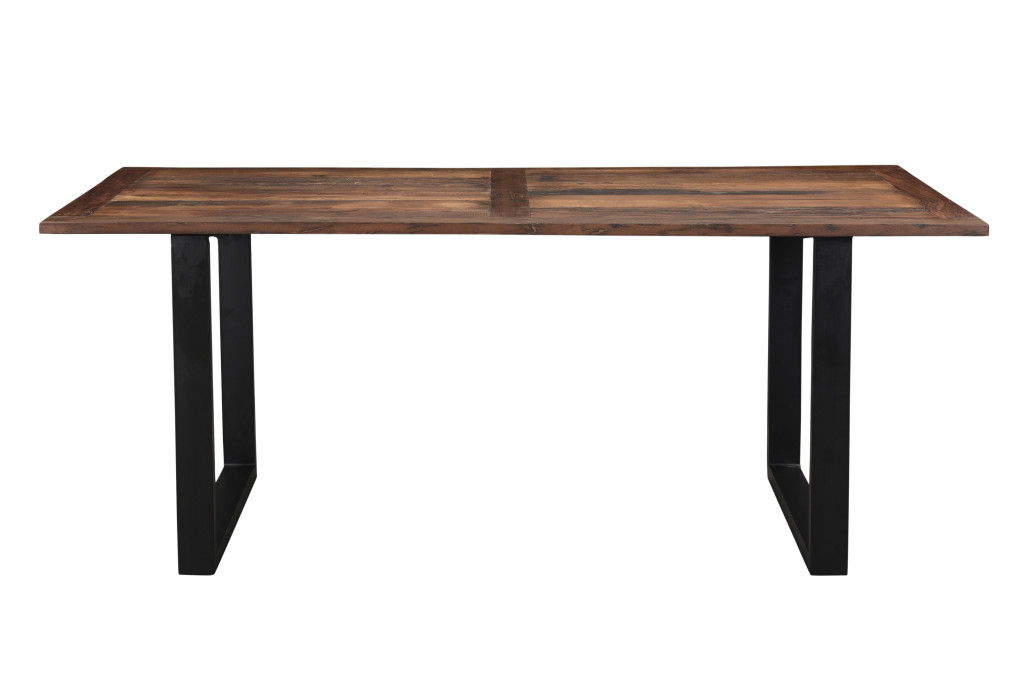 78" Solid Wood Sled Base Dining Table - Dark Brown