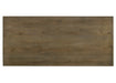 HomeRoots 88-inch oak wood trestle base dining table with sturdy legs and smooth tabletop, ideal for family and formal dining spaces.