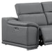 HomeRoots leather modular L-shaped sectional in battleship gray with reclining features, five-piece corner sofa for modern living rooms.