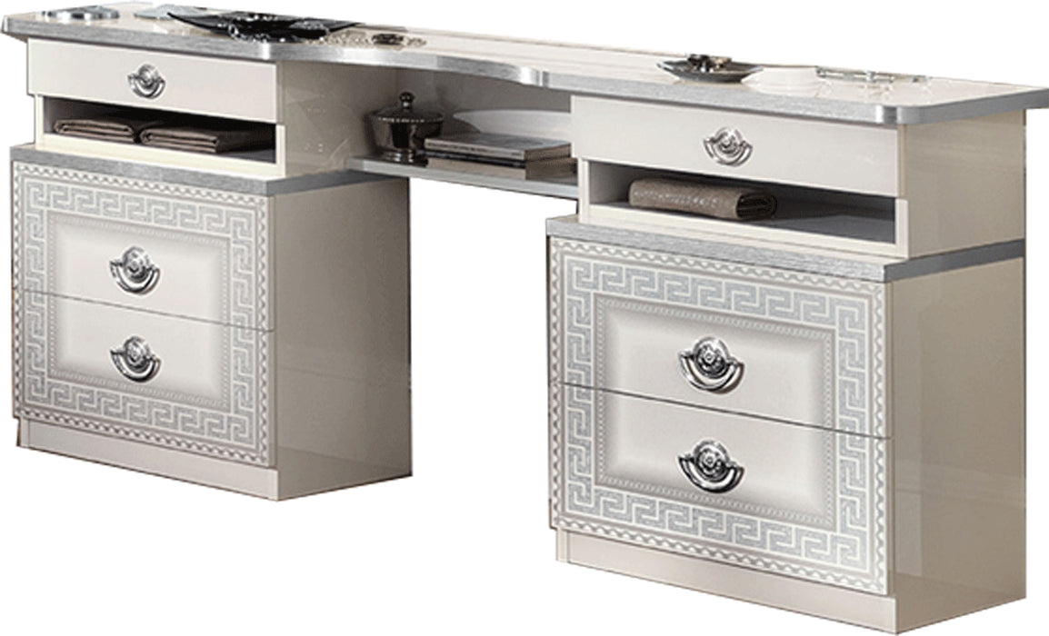 ESF Camelgroup Italy Aida Withe with Silver Vanity Dresser i22895