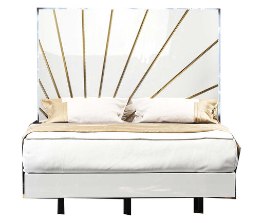 ESF Franco Spain Oro White Queen Size Bed with Light i38198