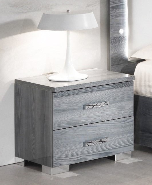 ESF Michele Di Oro, Made in Italy Nicole Bedroom with Wooden HB in Grey with Light SET p12812