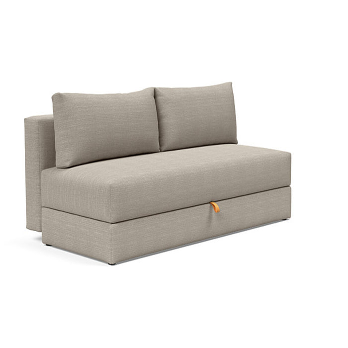 Innovation Living Osvald sofa bed with modern design, featuring a sleek grey fabric upholstery and convertible sofa functionality.