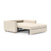 Innovation Living Neah full-size sofa bed with curved arms, modern design, and versatile seating in a stylish living room setting.
