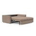 Innovation Living Neah queen size sofa bed with curved arms, modern design, and plush upholstery, perfect for living rooms.