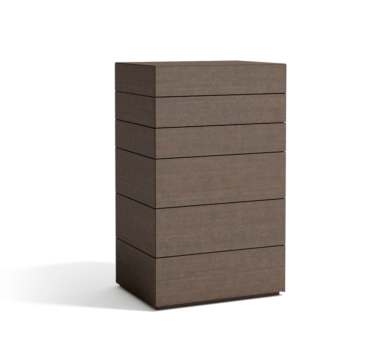 J & M Furniture Almada Ash Accent Chest with sleek wood finish and modern design, featuring multiple drawers for ample storage.