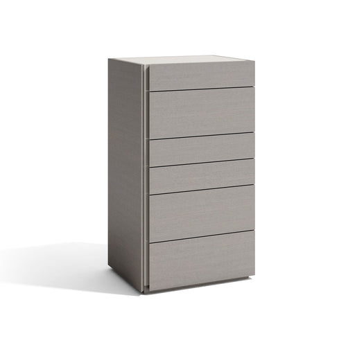 J & M Furniture Faro Grey Accent Chest with sleek design and storage drawers, ideal for modern home decor.