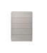 J & M Furniture Florence 5-drawer accent chest with wooden finish and sleek design, featuring gold-tone drawer handles.