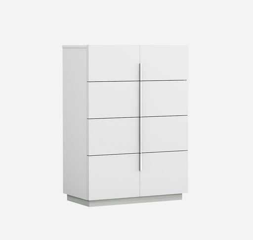 White J & M Furniture Oslo Accent Chest with sleek design and storage drawers, ideal for living room or bedroom decor.