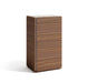 Walnut J & M Furniture Porto Accent Chest with sleek design and storage drawers, ideal for living room or bedroom decor.