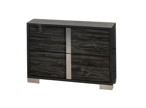 Glossy gray Alice nightstand by J & M Furniture, right accent nightstand with sleek modern design and smooth finish.