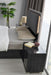 Glossy gray J & M Furniture Giulia nightstand with left-facing drawer, modern accent nightstand for bedroom decor.