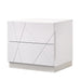 White J & M Furniture Naples accent nightstand with a sleek, modern design and single drawer for bedroom storage.