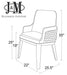 J & M Furniture MO Brunswick armchair in light and dark grey fabric with cushioned armrests and modern design.