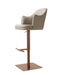 Beige J & M Furniture K C418A-58 barstool with wooden legs and cushioned seat, ideal for kitchen or bar area.