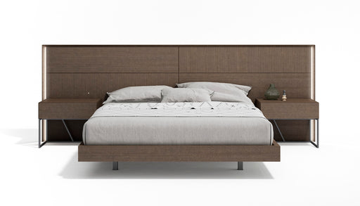 J & M Furniture Almada Queen Bed in ash wood finish, showcasing a modern bed frame with clean lines and sturdy construction.