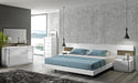 J & M Furniture Amora queen size bed with a modern design, featuring a sturdy wooden frame and a stylish headboard.