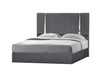 J & M Furniture Matisse Queen Bed in Charcoal with sleek upholstered headboard and modern design for stylish bedroom decor.