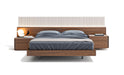 Walnut Porto king size bed by J & M Furniture with sleek wooden frame and modern design for a stylish bedroom.
