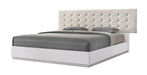 White Verona full size bed by J & M Furniture with a modern wooden frame and clean design.