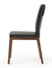 J & M Furniture MO Portland chair in grey upholstery with walnut wooden legs, showcasing a modern, comfortable seating design.