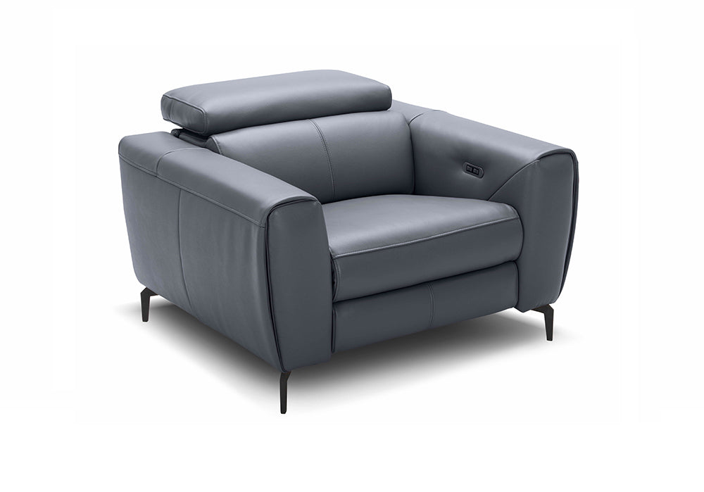 Blue-grey J & M Furniture Lorenzo chair from the chair sets collection, showcasing a modern, comfortable seating design.
