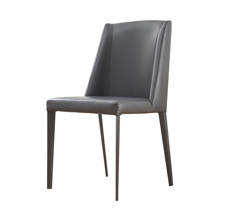 Dark grey J & M Furniture MC Reno dining chair from a set, featuring modern design and comfortable upholstered seating.