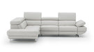 Silver grey J & M Furniture Annalaise LHF chaise lounge with plush upholstery and modern design, shown from the side in a stylish living room setting.