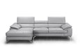 J & M Furniture Liam premium leather sectional with left-hand facing chaise, showcasing plush leather upholstery and modern design.