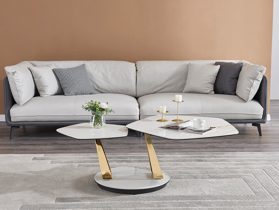 J & M Furniture Mc Orleans coffee table with wooden finish and modern design, featuring a rectangular shape and smooth surface.