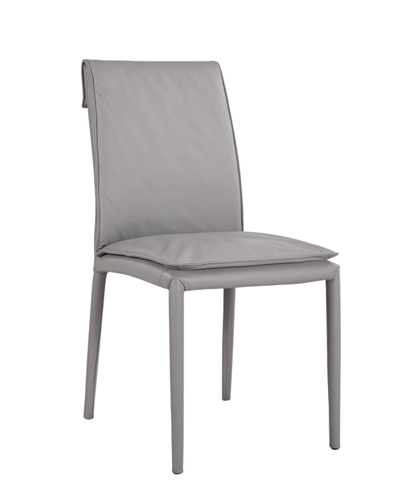 Grey J & M Furniture Togo dining chair with sleek modern design, shown from a side angle.