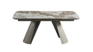 J & M Furniture RH Morandi extension dining table in Morandi finish, showing the table’s sleek design and extendable feature.