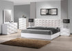 White Verona dresser and mirror by J & M Furniture, showcasing a spacious dresser with a matching mirror in a modern design.