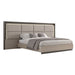 Grey J & M Furniture Muse King Bed with a modern upholstered headboard and sleek frame for a stylish bedroom centerpiece.