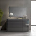 J & M Furniture Braga mirror with a sleek rectangular frame, reflecting a modern interior decor.