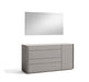 J & M Furniture Sintra Grey Mirror showing a sleek rectangular mirror with a modern grey frame.