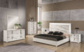 J & M Furniture Sonia mirror with white and grey frame, featuring a sleek, modern design with clean lines and reflective glass surface.