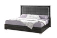 J & M Furniture Alice queen bed in glossy grey with sleek modern design and clean lines, perfect for contemporary bedrooms.