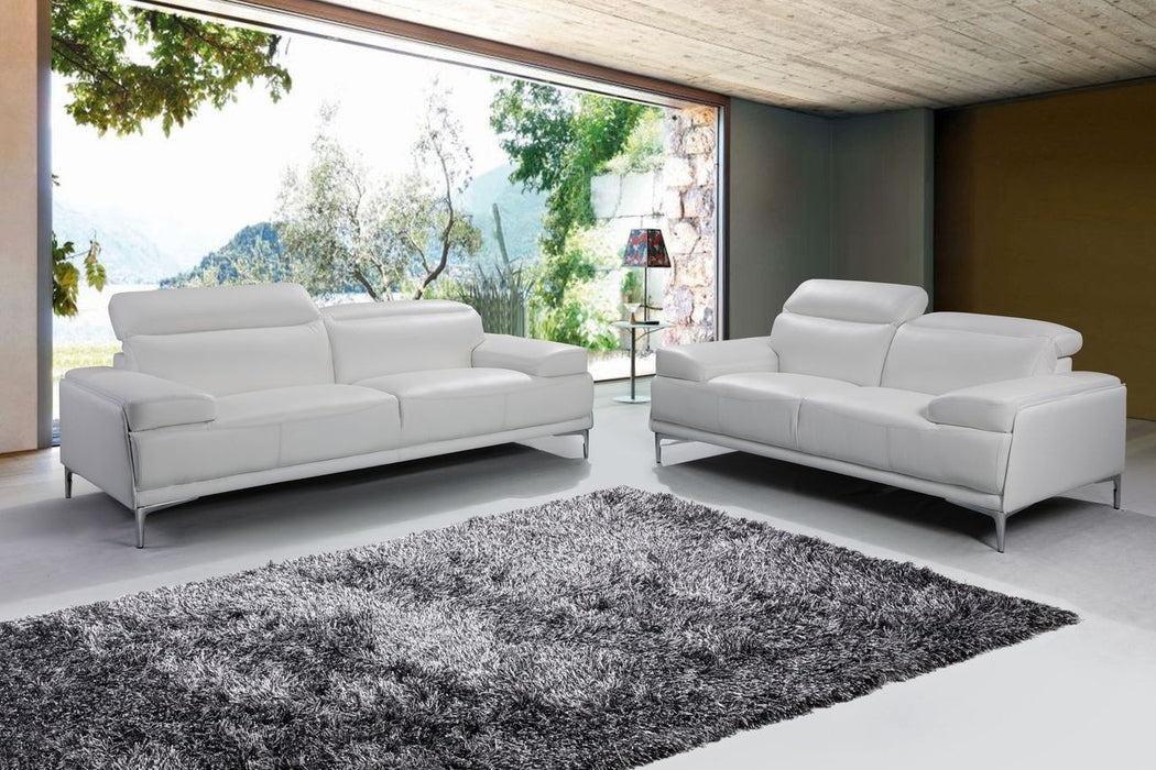 White J & M Furniture Nicolo Queen Bed with upholstered headboard and wooden legs, stylish bedroom furniture.