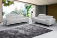 White J & M Furniture Nicolo Queen Bed with upholstered headboard and wooden legs, stylish bedroom furniture.