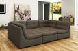 Grey Lego sectional sofa by J & M Furniture, 6-piece modular living room furniture set with cushioned seats and modern design.