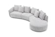 Off-white J & M Furniture Hamilton fabric sectional sofa with plush cushions and modern design, shown in a living room setting.