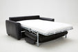 Ventura Premium black Italian leather sofa bed by J & M Furniture, showcasing its sleek sleeper sofa design.