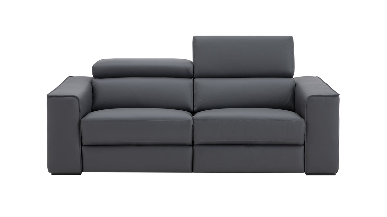 Blue grey J & M Furniture Picasso loveseat with plush upholstery and modern design, ideal for cozy living room seating.