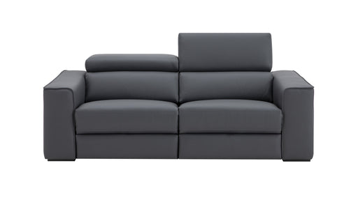 Blue grey J & M Furniture Picasso loveseat with plush upholstery and modern design, ideal for cozy living room seating.