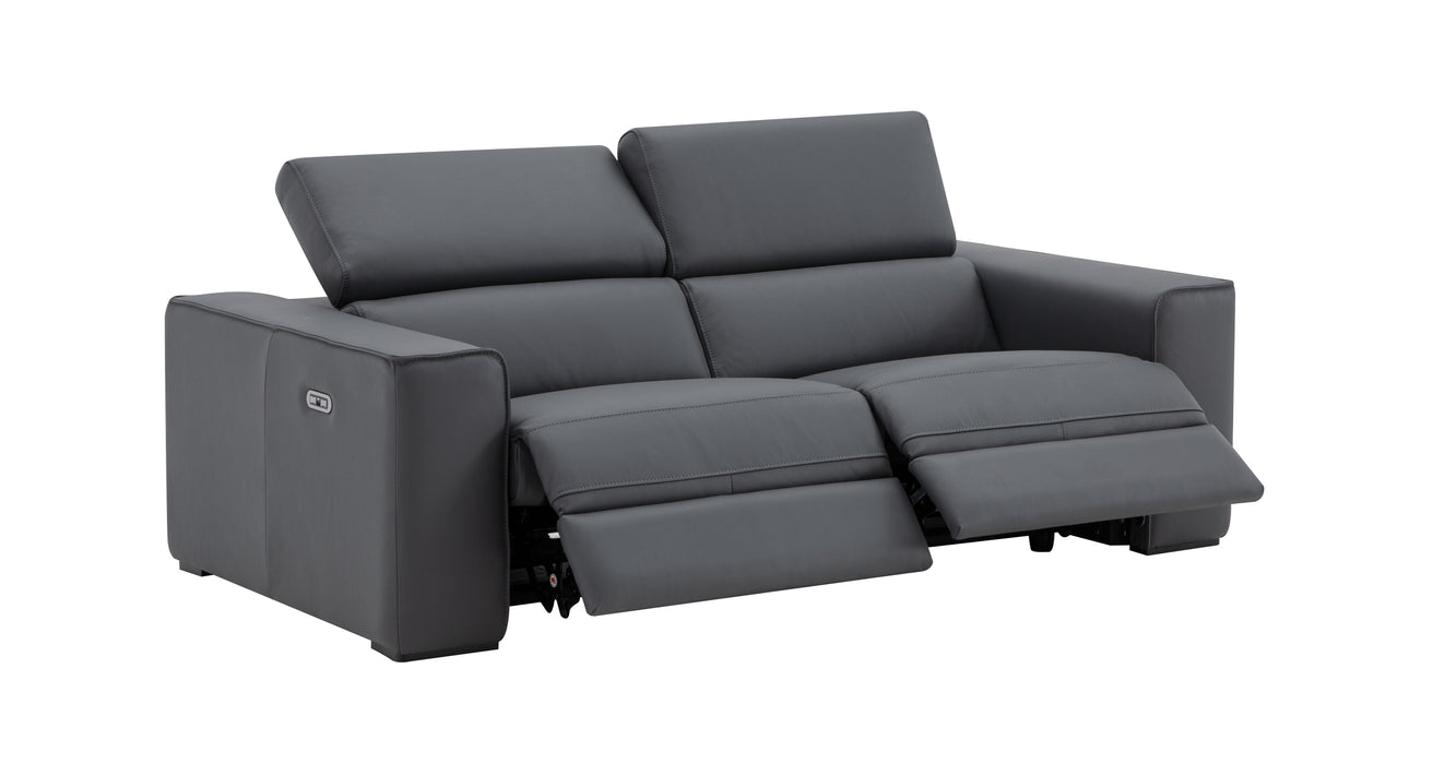 Blue grey J & M Furniture Picasso loveseat with plush cushions and modern design, ideal for stylish living room seating.