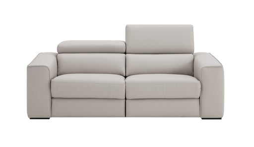 J & M Furniture Picasso silver grey stationary loveseat with plush upholstery and modern design, perfect for a contemporary living room.