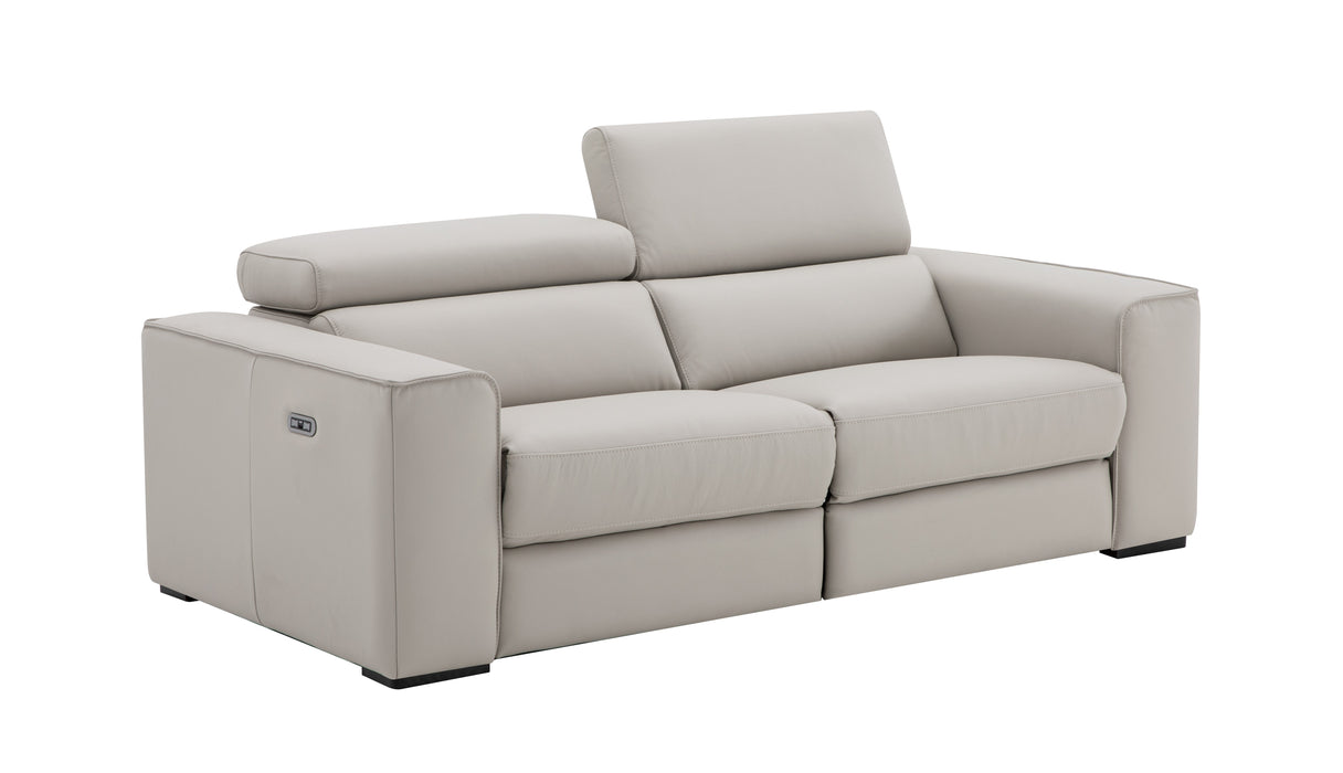 Silver grey Picasso love seat by J & M Furniture, stylish stationary loveseat with plush fabric and modern design.