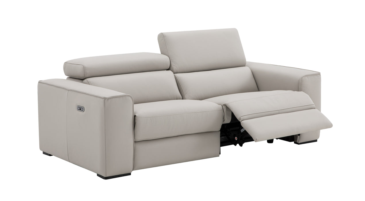 J & M Furniture Picasso love seat in silver grey, stationary sofa with plush upholstery and modern design.